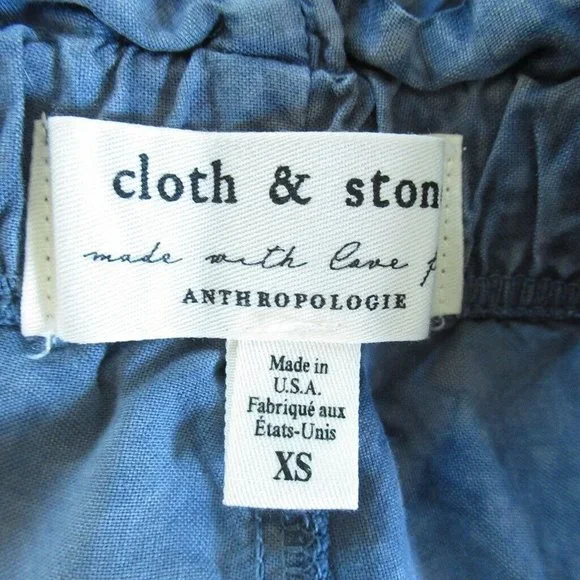 *SOLD* Cloth & Stone Anthropologie Shorts XS Blue Tie Dye Tencel Lyocell Beach - Picture 3 of 4